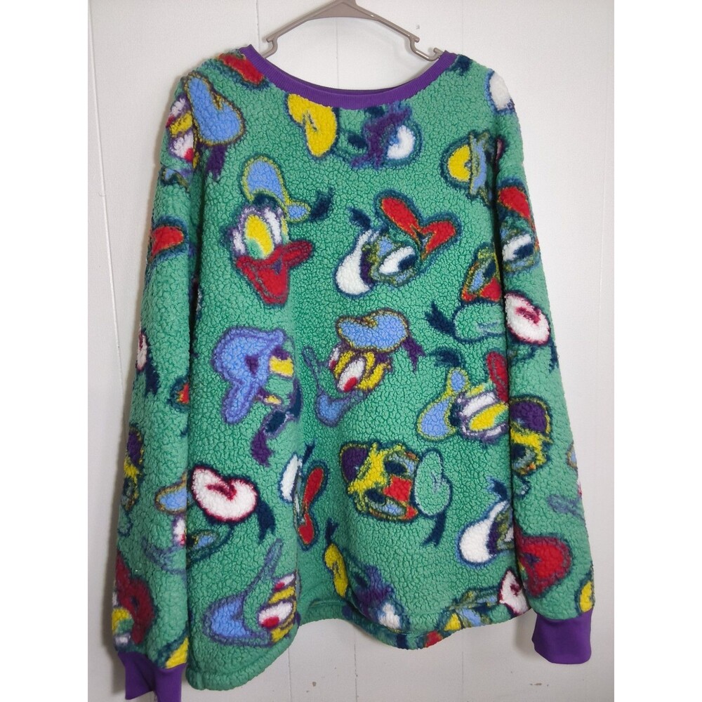 China Vintage Donald Duck Fleece Sweatshirt Green Size XL